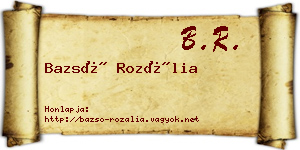 Bazsó Rozália névjegykártya